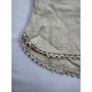Women's Caslon Linen Blend Shorts Beige/Tan Size XL with Lace Trim